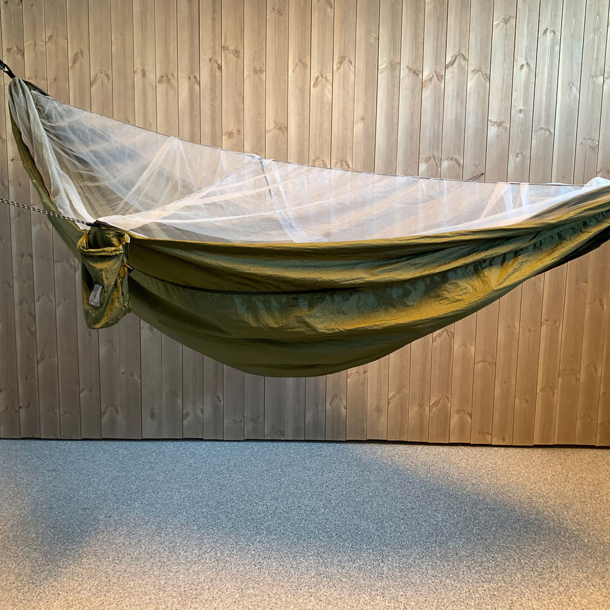 Leaf hammock double with net (olive green)