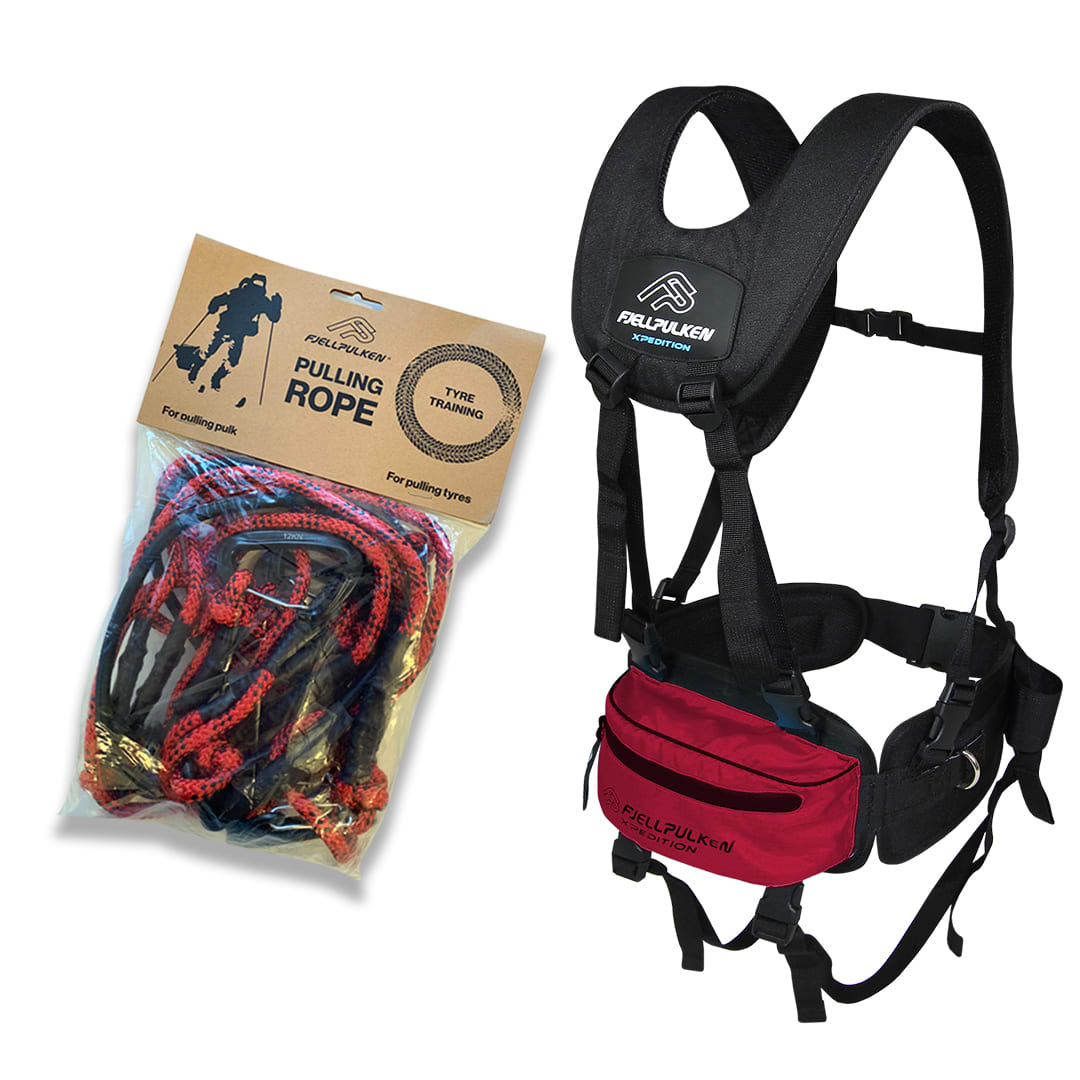 Tire training package with comfort harness